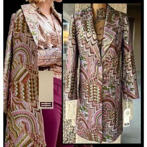 Elcetera Sparkling Multi Metallic Colors Blazer Size 6 NWT